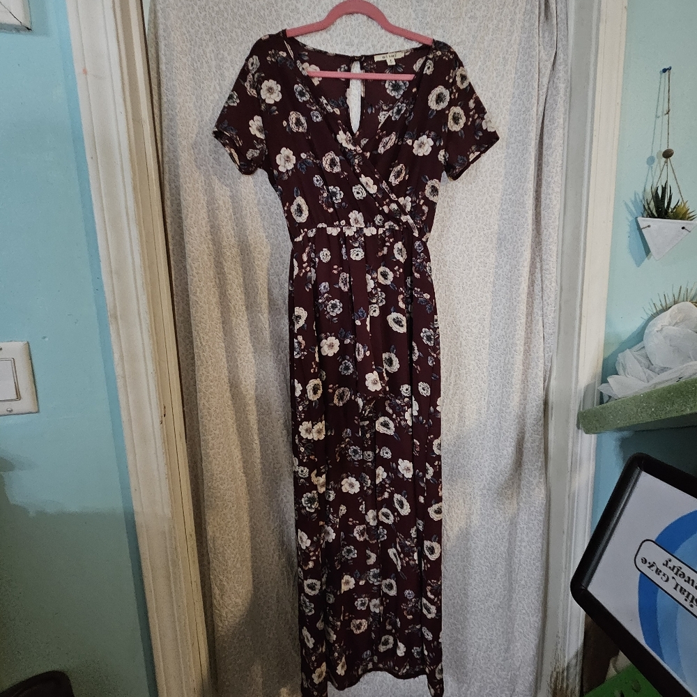 Miami Maroon High Low Romper